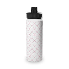 Trellis Bow Stainless Steel Water Bottle, Sports Lid - Pink