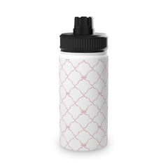 Trellis Bow Stainless Steel Water Bottle, Sports Lid - Pink