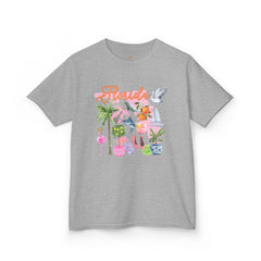 Bee Sunny Florida Floral Girls Short Sleeve Heavy Cotton Gildan Youth Hive Tee