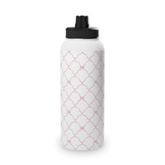 Trellis Bow Stainless Steel Water Bottle, Sports Lid - Pink