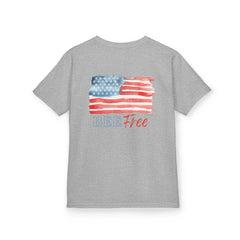 Bee Free American Flag with Bee Stars Short Sleeve Youth Unisex Hive Tee