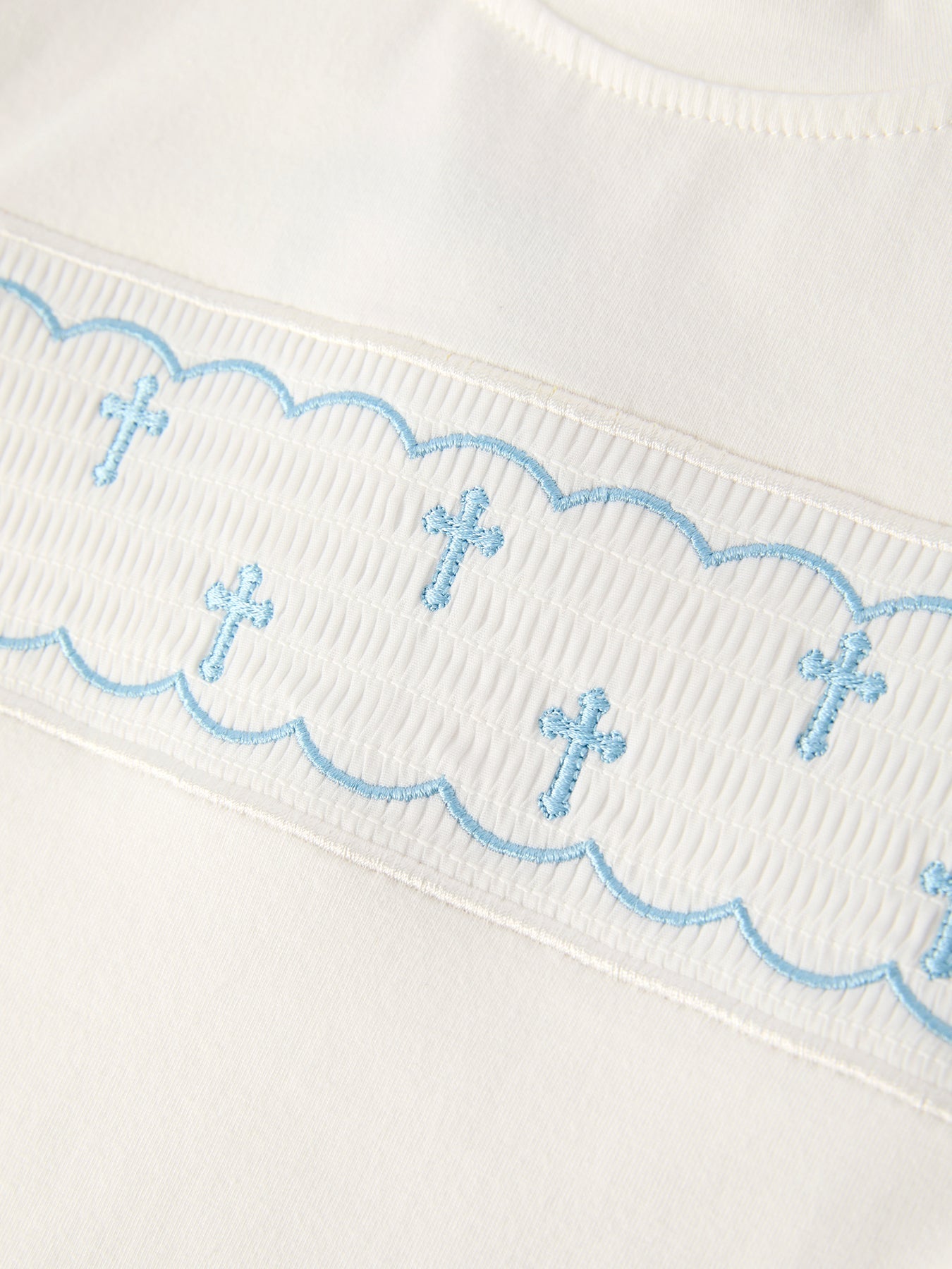Blue Smocked Church Christ Bishop Christening Toddler Boys'Set