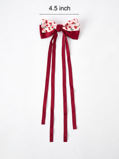 Cherry Bow Ribbon 4.5 Inch Hairpin