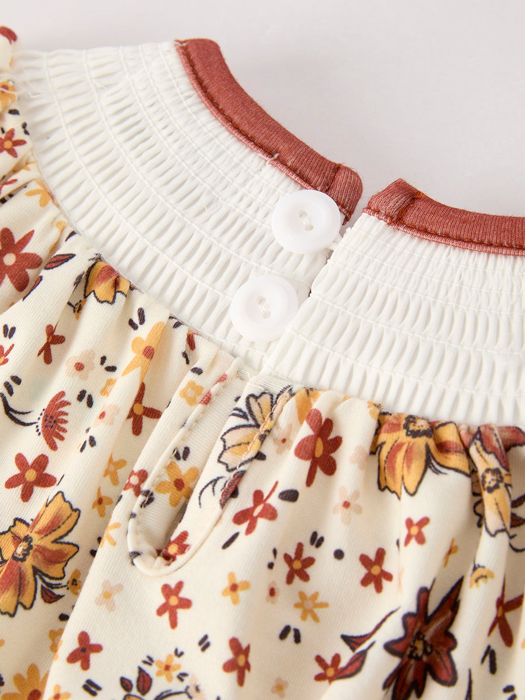Colorful Floral Smocked Church Christ Bishop Christening Baby Girl Romper