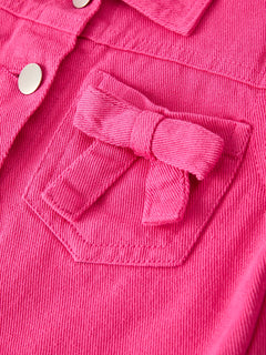 Hot Pink Fall Girls Denim Top