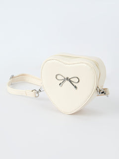 Christmas and Valentine's Sweet Heart-Shaped Crossbody Girls Bag with Bow