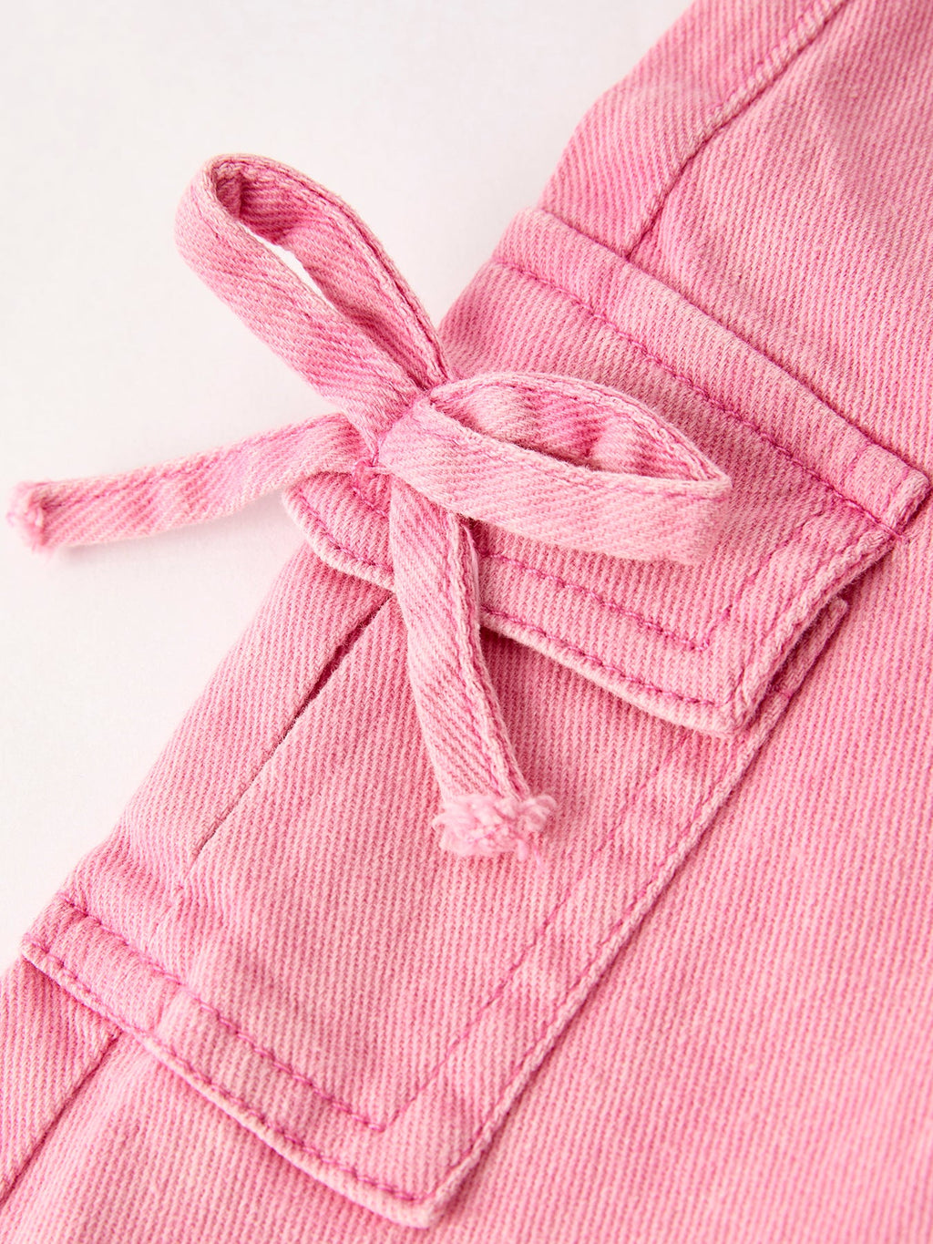 Pink Bell Bottom Jeans – Frayed Hem with Cargo Pockets