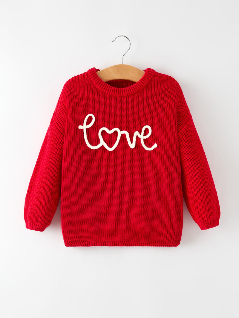 Valentine’s Day Girls Red Knit Sweater – 