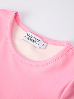 Valentine’s Day Girls Dress Bundle – Sweetheart Heart Print, Solid Pink, Checker Bow Design