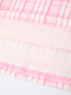 Valentine's Day Pink Plaid Smocked Heart Embroidery Girls Dress