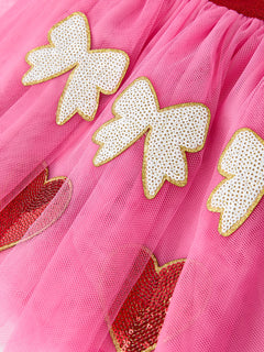 Valentine's Day Love Print Top + Girls' Tulle Skirt Set