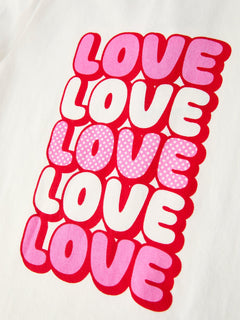 Valentine's Day Love Print Top + Girls' Tulle Skirt Set