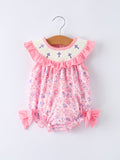 Floral Smocked Church Christ Bishop Christening Baby Girls Romper
