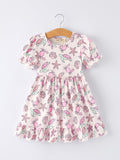 Ocean Print Girl Ruffle Dress