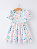 Ocean Animal Print Girl Ruffle Dress