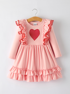 Valentine’s Day Sweetheart Pink Ruffle Girls Dress