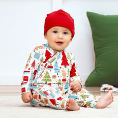 Christmas Merry Baby Bamboo Zipper Romper - Family Matching