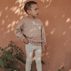 The Printed Sweatshirt - Mauve Check