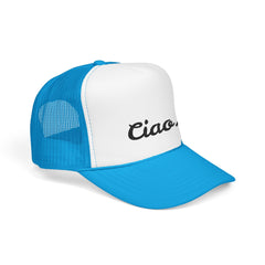 Ciao in Black Embroidered Foam Trucker Otto Hat - Summer Vibe Accessory