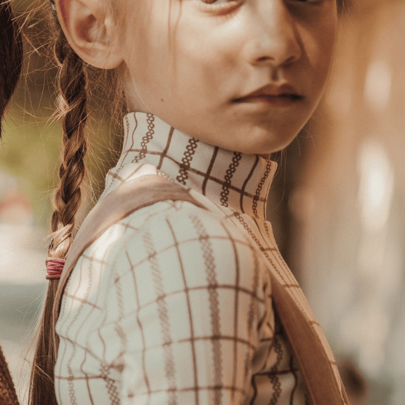 The Printed Turtleneck - Mauve Check