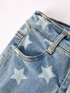 4th of july Patriotic Star Stripe Flare Jeans