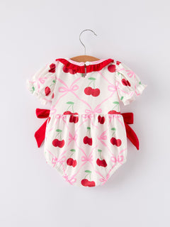 Cherry Bow Girls' Romper