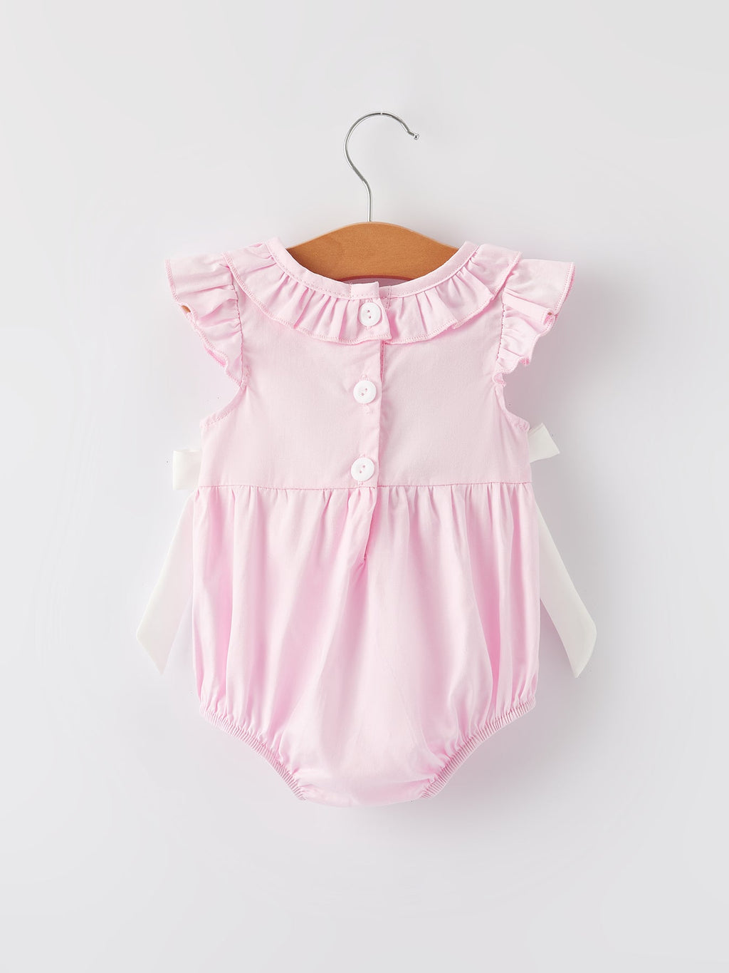 Pink Smocked Church Christ Bishop Christening Romper
