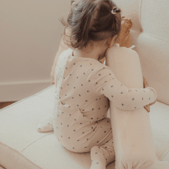 The Printed Romper - Mini Stitch Blue