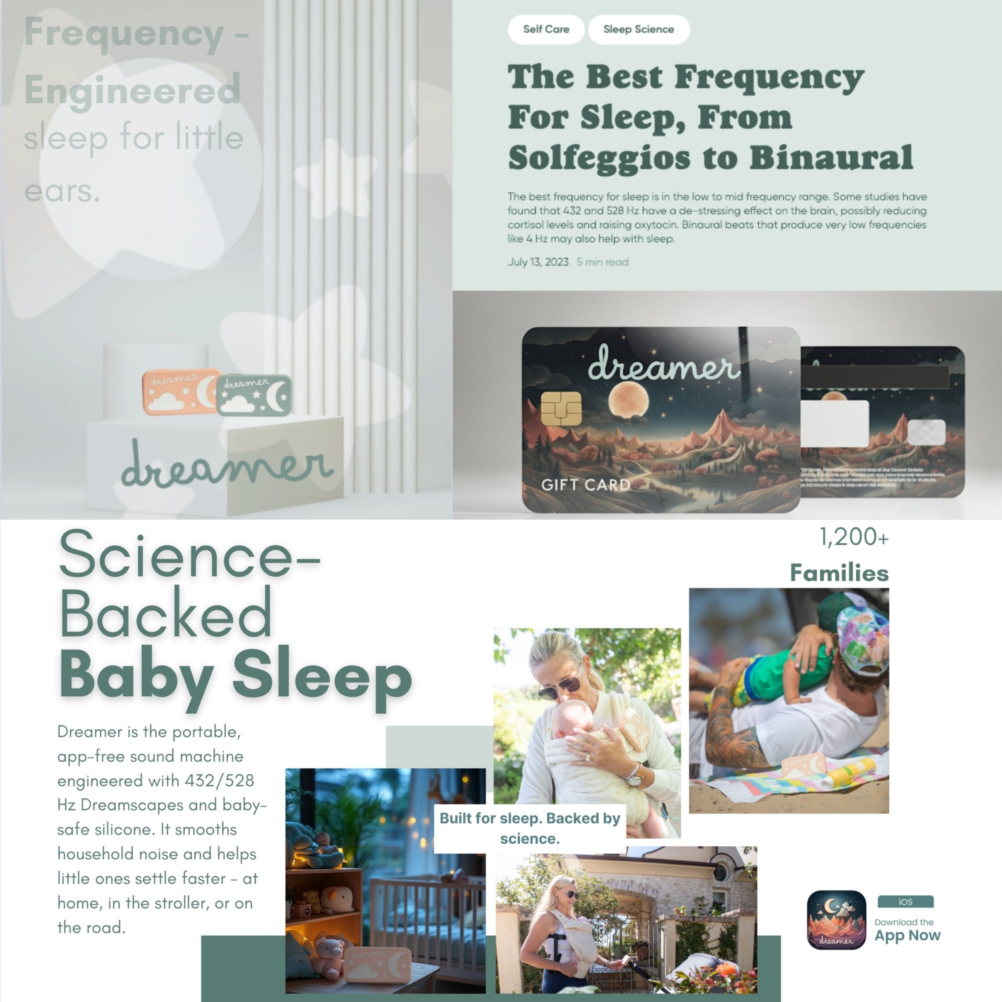 Dreamer Baby Sound Machine with 432Hz & 528Hz