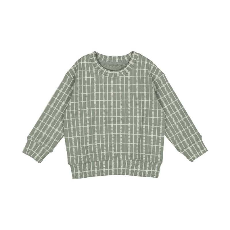 The Printed Sweatshirt - Sage Check