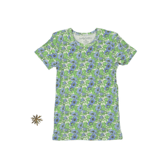 The Printed Short Sleeve Tee - Pansy