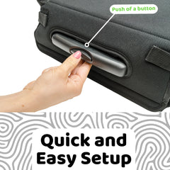 BubbleBum Teleport Backless Booster Car Seat, Kids Booster Seat for Car 40-100 lbs, Telescopic Portable Carseat, Ideal for Everyday Use and Foldable for Travel, - Black✔️