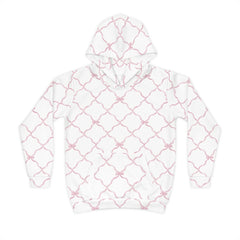 Trellis Bow Youth Hoodie Activewear - Pink