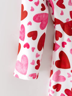 Toddler Girls Valentine Cute Pink Red Heart Print Dress