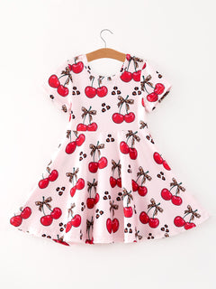 Cherry Milk Silk Girls Dress