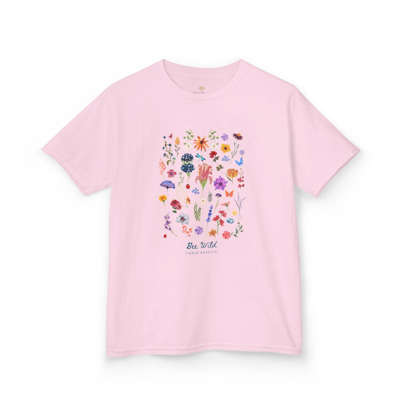 Bee Wild Girls Floral Short Sleeve Youth Hive Tee