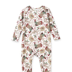 Western Christmas Baby Bamboo Romper – Cowboy Holiday Style