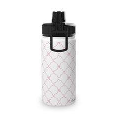 Trellis Bow Stainless Steel Water Bottle, Sports Lid - Pink