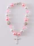 Pink cross Bubblegum Necklace