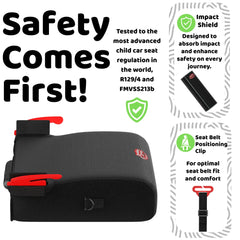 BubbleBum Teleport Backless Booster Car Seat, Kids Booster Seat for Car 40-100 lbs, Telescopic Portable Carseat, Ideal for Everyday Use and Foldable for Travel, - Black✔️