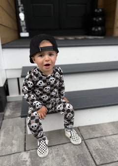 Bamboo Toddler Two-Piece Halloween Pajamas | Spooky Skull Set