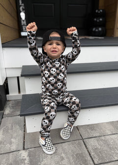 Bamboo Toddler Two-Piece Halloween Pajamas | Spooky Skull Set