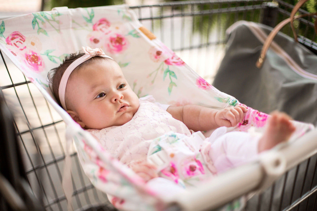 Baby Shopping Cart Hammock | Full Bloom Watercolor Floral Print