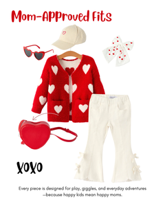 Fall Christmas Charming White Denim Pants with Cute Bows