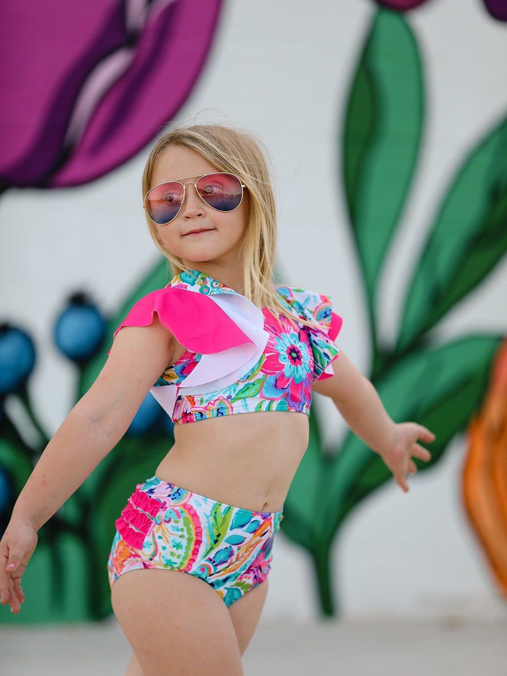 "Colorful Pattern" Girls' Boutique Swimsuit