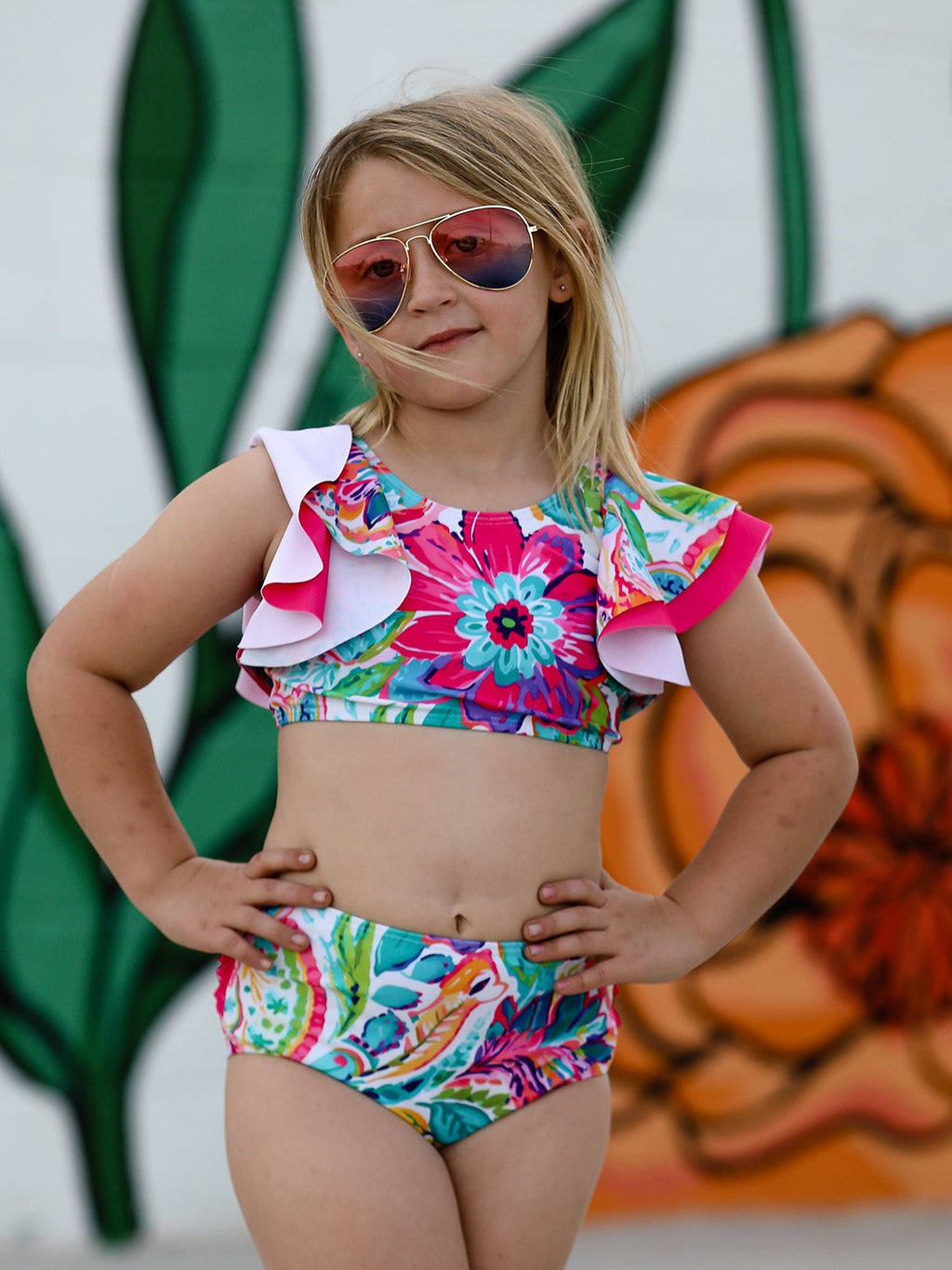 "Colorful Pattern" Girls' Boutique Swimsuit