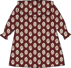 Britta Dress in Intaglio Maroon