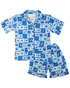 Blue Quilt Pajama Set- FINAL SALE