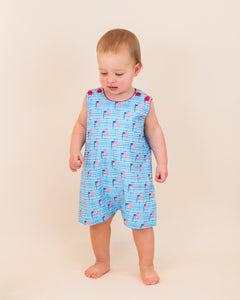 American Flag Gingham Print Shortall- FINAL SALE