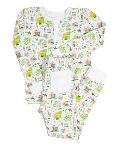 Mardi Gras Print Pajama Set- FINAL SALE